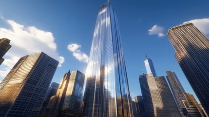 Fototapeta premium Towering Skyscrapers in the Heart of the City