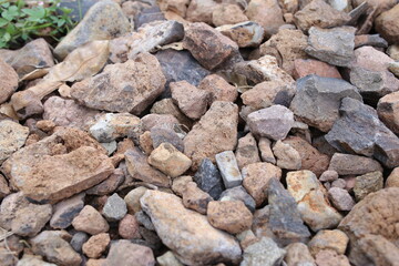 a collection of rocks to block a river