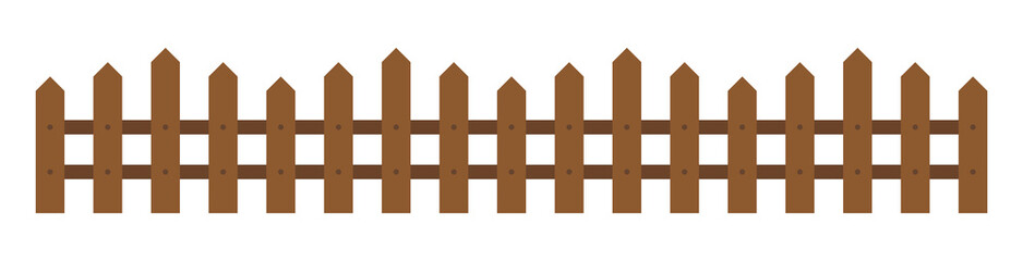 Obraz premium Wooden fence isolated on white background