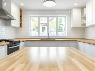 Fototapeta premium Light Kitchen Wood Table Illustration