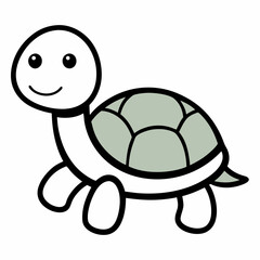 cute turtle vector icon on white background