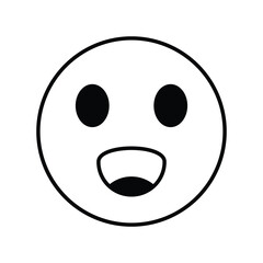 Happy Face Emoji lgyph icon with white background vector stock illustration
