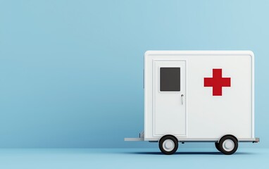 health warning concept. A detailed view of a mobile testing clinic providing risk-based health warnings and preventive care