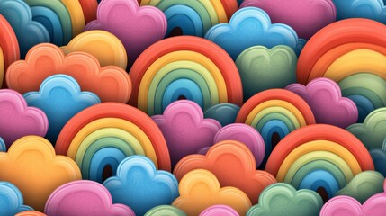 A colorful array of hearts, celebration of love and joy vibrant
