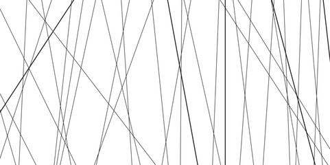 Abstract black and white liens with many squares and triangles shape on white background. Abstract black diagonal lines and luxury elegant pattern background.abstract simple chaotic thin line pattern.