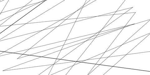 Abstract black and white liens with many squares and triangles shape on white background. Abstract black diagonal lines and luxury elegant pattern background.abstract simple chaotic thin line pattern.