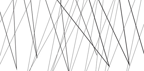 Abstract black and white liens with many squares and triangles shape on white background. Abstract black diagonal lines and luxury elegant pattern background.abstract simple chaotic thin line pattern.