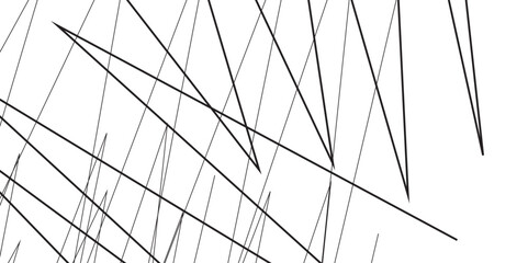 Abstract black and white liens with many squares and triangles shape on white background. Abstract black diagonal lines and luxury elegant pattern background.abstract simple chaotic thin line pattern.
