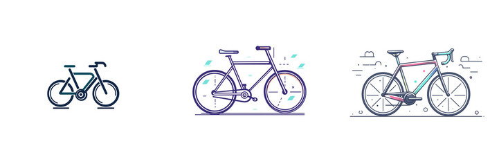 Fototapeta premium set of a bicycle icon logo design isolated on a transparent background