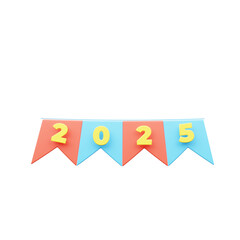 3d render new year illustration 2025