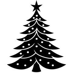 Christmas tree vector element on white background