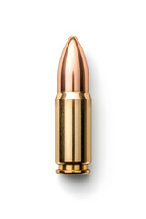 Golden Metal Bullet Isolated on White Background