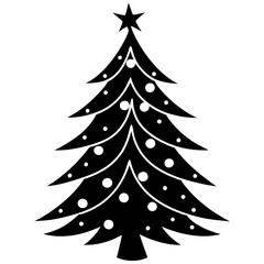 Obraz premium Christmas tree vector element on white background