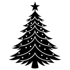 Christmas tree vector element on white background