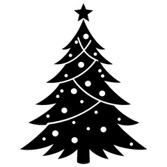 Christmas tree vector element on white background