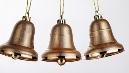 christmas bell isolated on white background or Christmas bell decoration christmas illuminated on isolated white background.