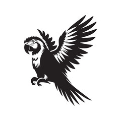 Flying Parakeet Bird Silhouette Design And Vector Illustration