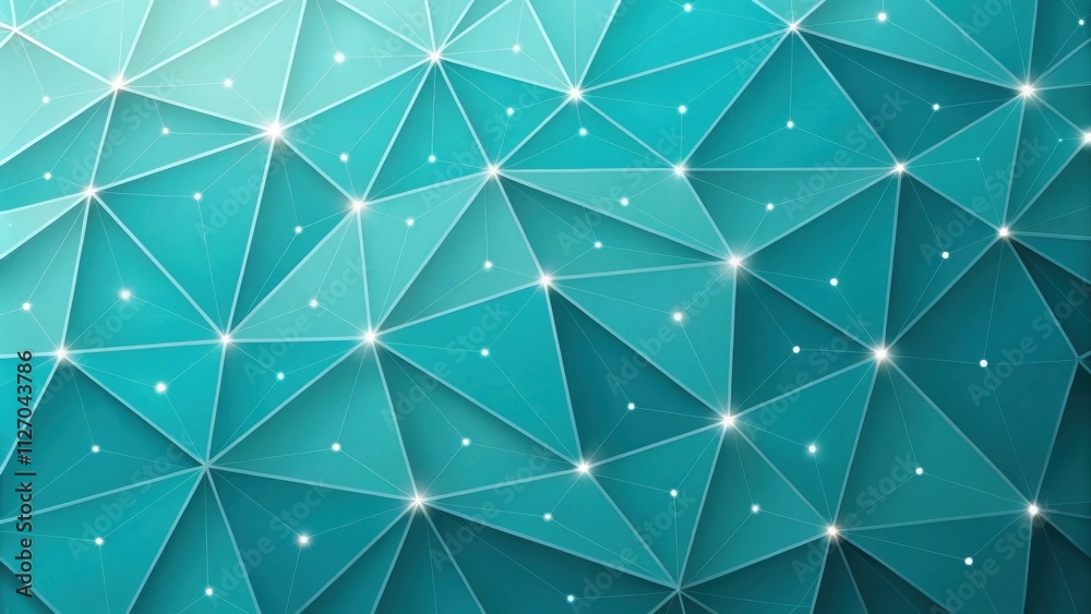 Leinwandbilder Abstract Geometric Pattern with Glowing Lines and Triangles