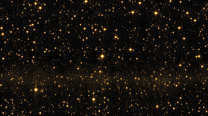 Golden Starry Night Sky Abstract Background