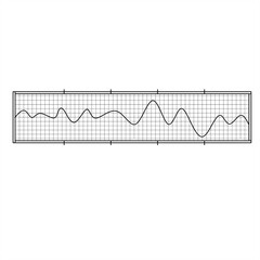 Theta wave vector illustration with irregular but smooth amplitude on a grid background. Perfect for neuroscience, mindfulness, or sleep research themes