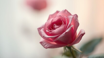 A Delicate Pink Rose in Soft Focus, a Symbol of Love and Beauty