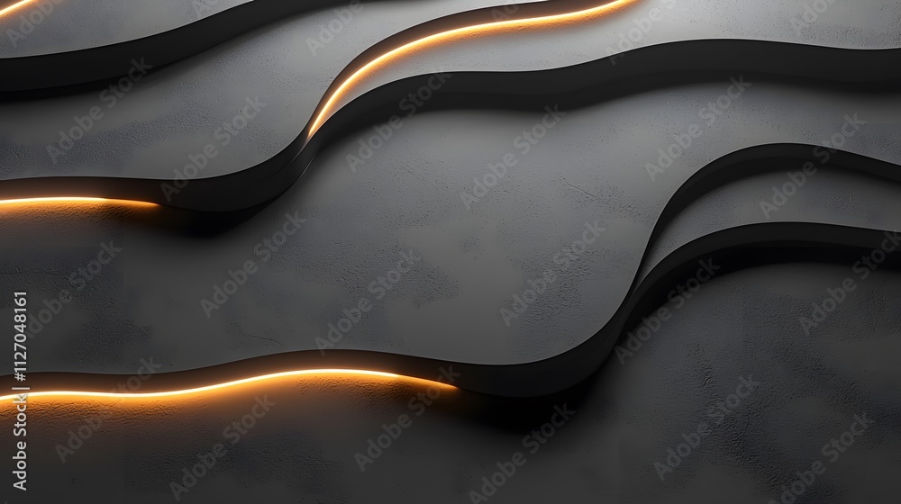 Poster A minimalist layout showcasing soft waves of glowing arcs transitioning seamlessly across a neutral backdrop, symbolizing effortless connection.