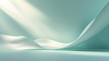 Obraz premium Abstract Teal and White Curving Design