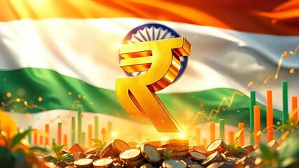 India's Economic Growth and Financial Progress. Ai Generated