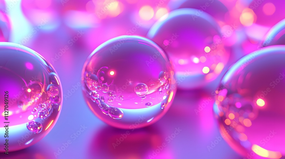 Aufkleber a futuristic background of glowing spheres interconnected by radiant pathways, symbolizing seamless 