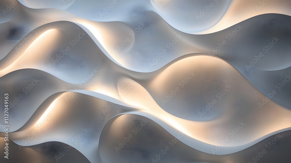 Aufkleber a clean, symmetrical pattern of glowing translucent layers interwoven into a seamless flow.
