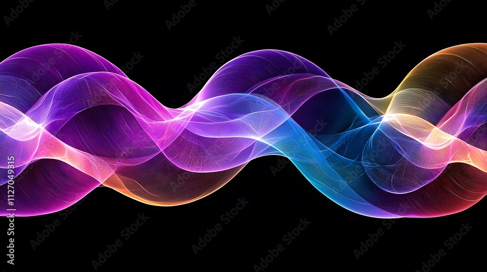 Poster A futuristic layout of luminous ribbons arranged symmetrically to depict seamless connectivity.