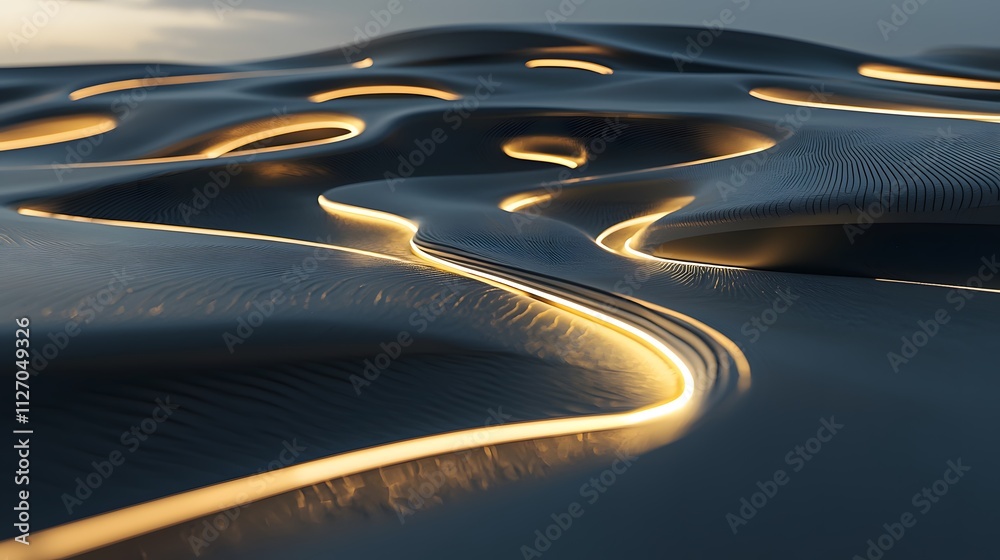 Poster A futuristic layout of luminous ribbons arranged symmetrically to depict seamless connectivity.