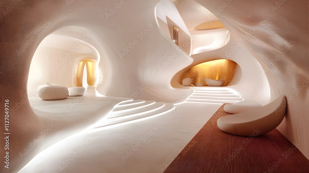 Aufkleber A clean, futuristic layout of interconnected glowing pathways transitioning smoothly.