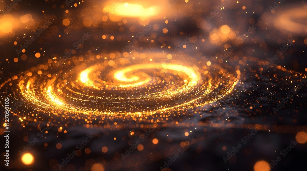 Poster Minimalist radiant arcs forming concentric glowing patterns merging into a seamless texture.