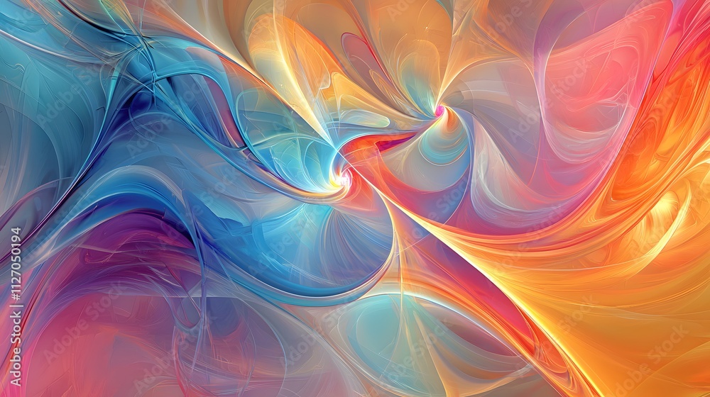 Aufkleber A futuristic perspective of radiant pathways blending into a smooth seamless abstract pattern.