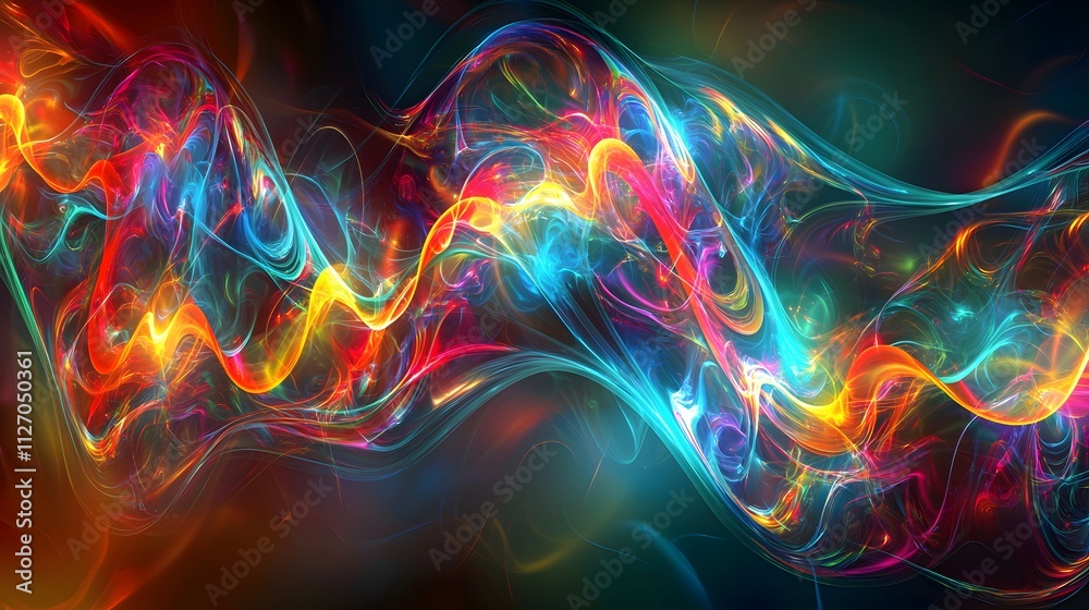 Aufkleber A futuristic depiction of translucent glowing pathways transitioning into a seamless flow.