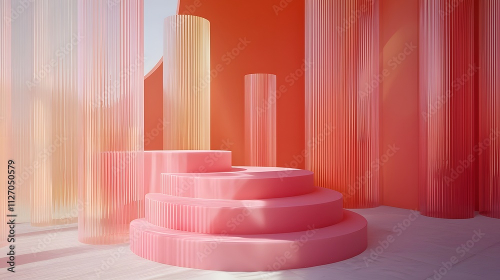 Poster A clean depiction of overlapping translucent shapes forming a smooth seamless gradient.