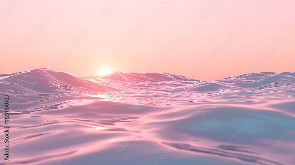 Poster A clean perspective of flowing translucent waves blending seamlessly into a soft gradient background.