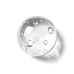 Water sphere with droplets inside  isolated on white background
