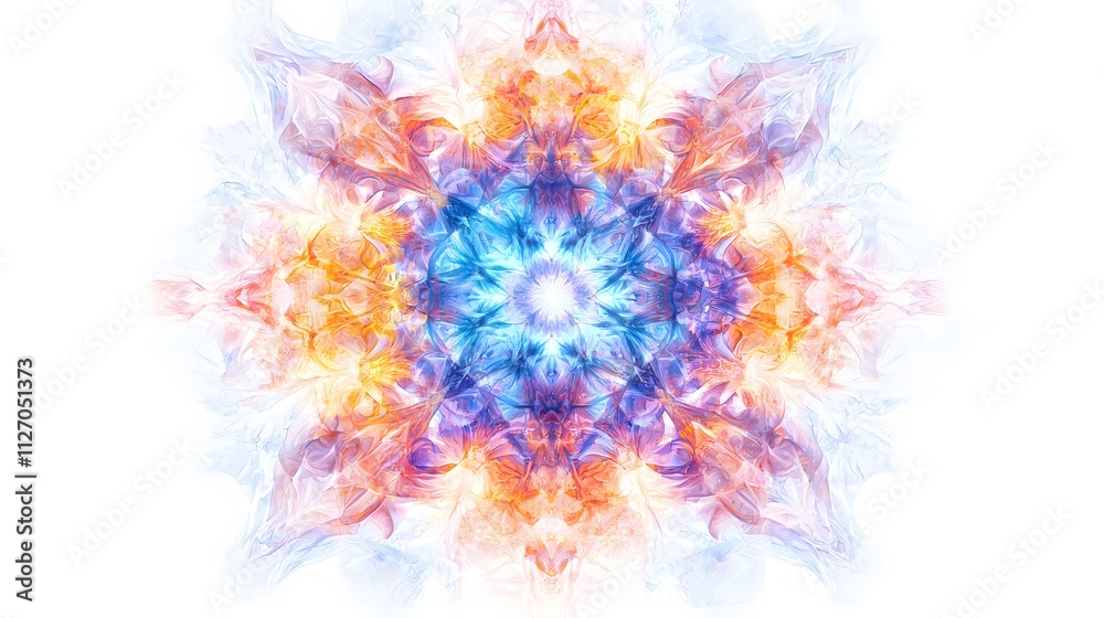 Poster Abstract numeric shapes radiating from the center, forming a modern and clean focal point. White background. No shadow