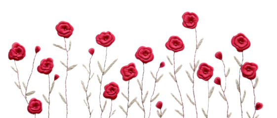 PNG Little red roses garden pattern backgrounds embroidery.