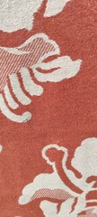 texture, red fabric with white pattern