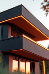 Modern Architectural Design with Warm Lighting