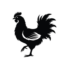 Rooster silhouette vector,poultry chickens roosters vector