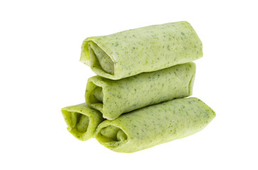 spinach pancakes with cheese isolated