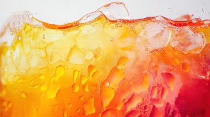 Close-up of Tequila Sunrise showing detailed layers and vibrant garnish.