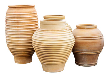 greek clay jugs isolated