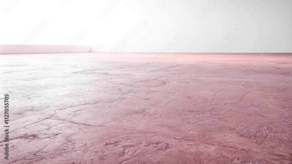 Poster a minimalist image of a pale pink concrete floor with subtle cracks, offering a clean and versatile 