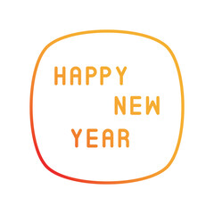 Happy New Year gradient icon with white background vector stock illustration