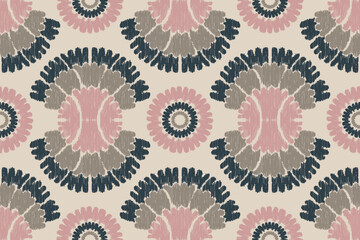 Ikat paisley embroidery on the fabric in Indonesia, India and Asian countries.geometric ethnic oriental seamless pattern.Aztec style. illustration. design for texture, fabric,clothing,wrapping,carpet.